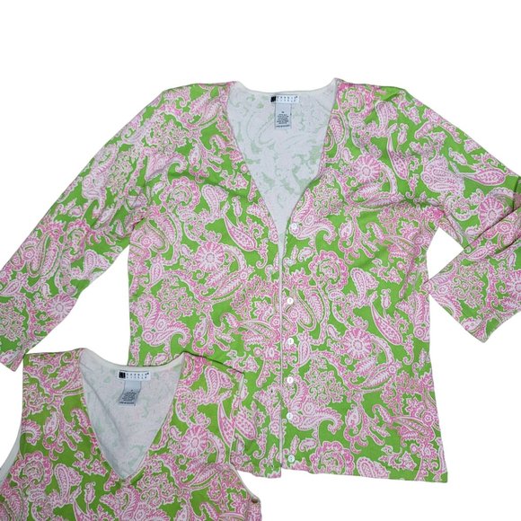 Carole Little Cardigan Sweater and tank top Size Small Medium Womens Silk Blend - Picture 4 of 6